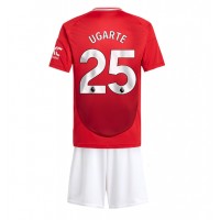 Manchester United Manuel Ugarte #25 Domáci Detský futbalový dres 2024-25 Krátky Rukáv (+ trenírky)